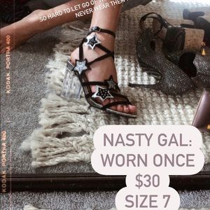 Nasty Gal Strappy Star Heels | size 7